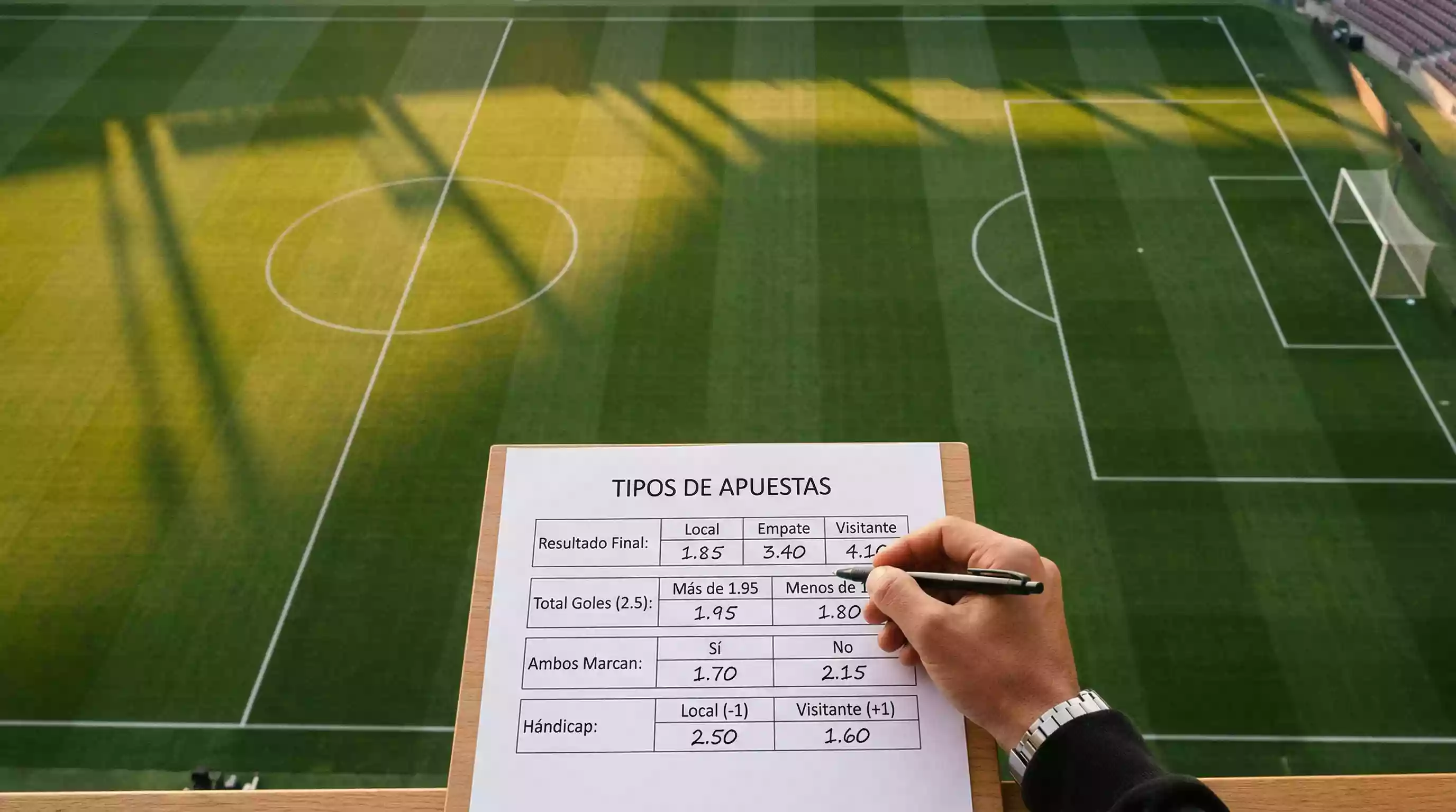 Tipos de apuestas en la Serie A italiana con cuotas en una pantalla del estadio
